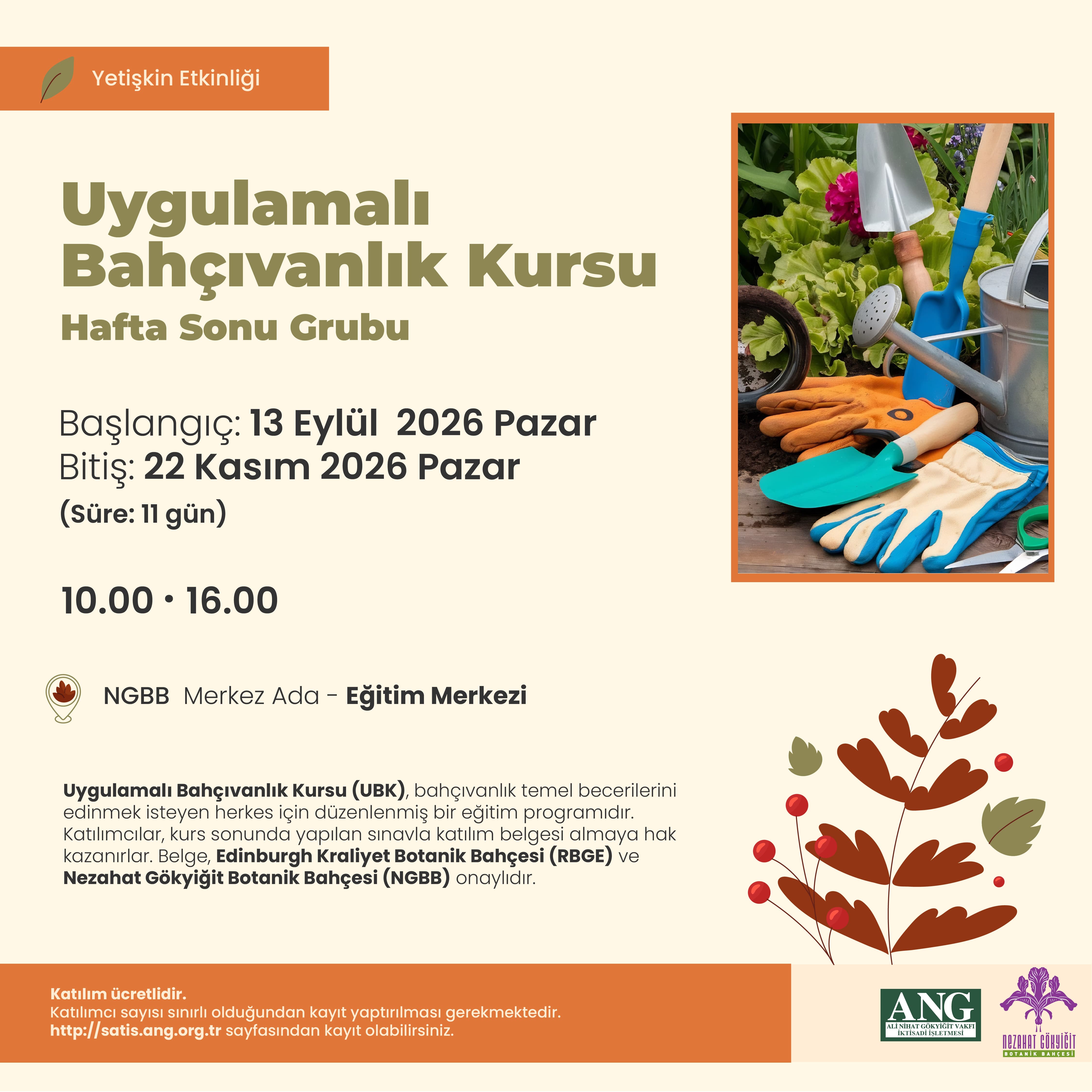 Uygulamalı Bahçıvanlık Kursu Hafta Sonu Grubu