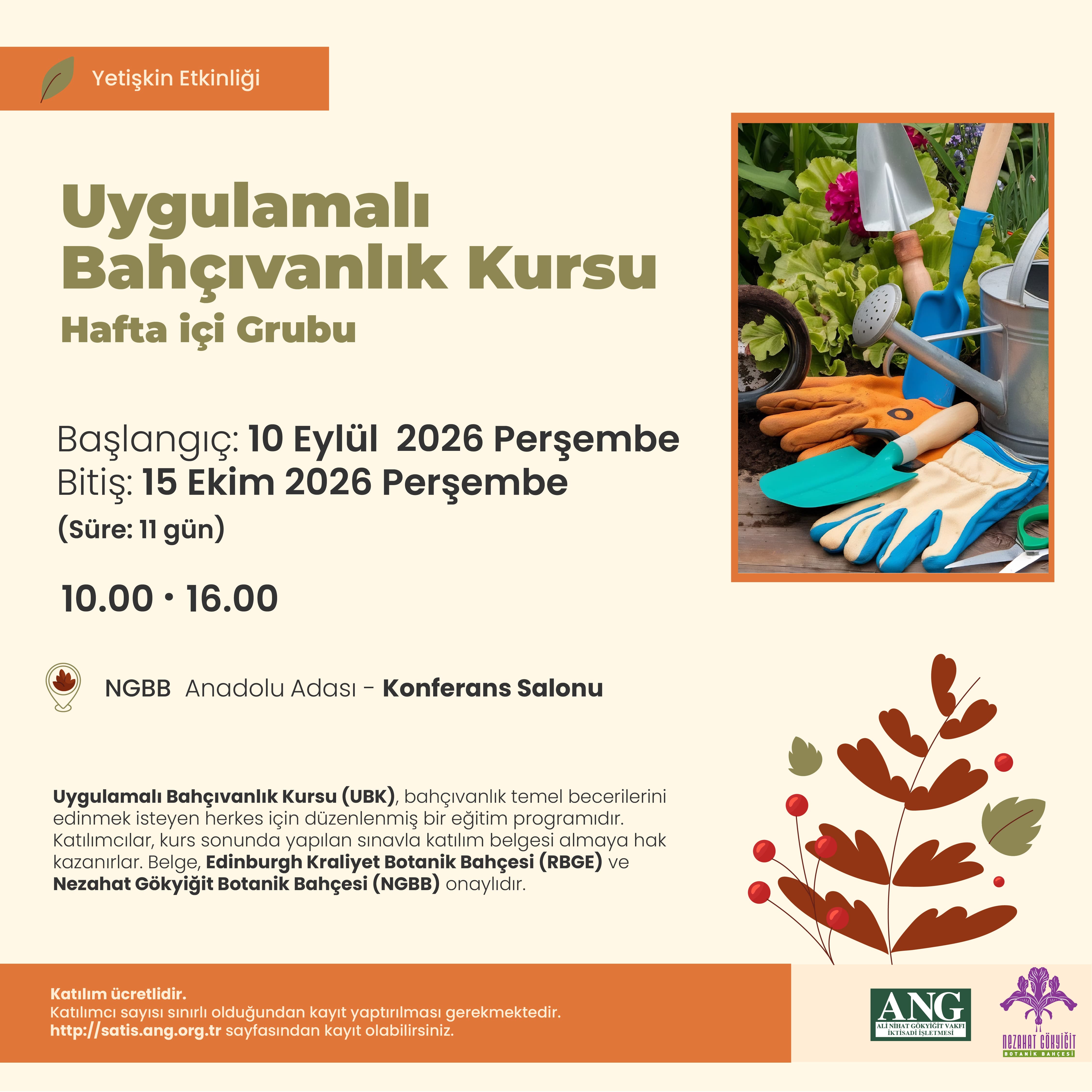 Uygulamalı Bahçıvanlık Kursu Hafta İçi Grubu